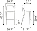 Zuo Modern Magnus Barstool - Set of 2