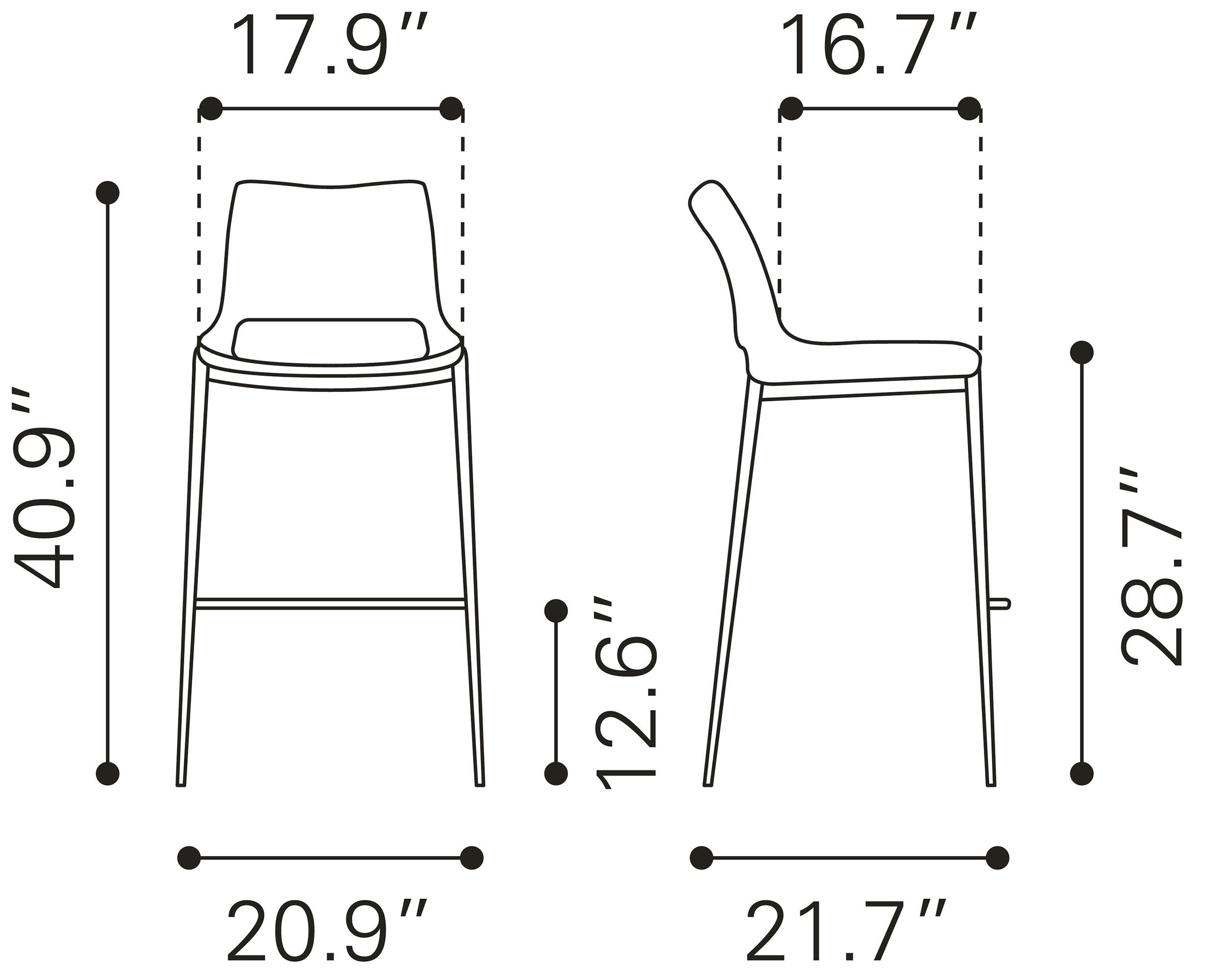 Zuo Modern Ace Barstool - Set of 2
