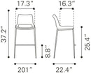 Zuo Modern Ace Counter Stool - Set of 2
