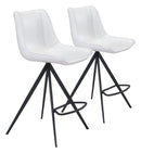 Zuo Modern Aki Counter Stool in Black/White and Black - Set of 2