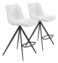 Zuo Modern Aki Counter Stool in Black/White and Black - Set of 2