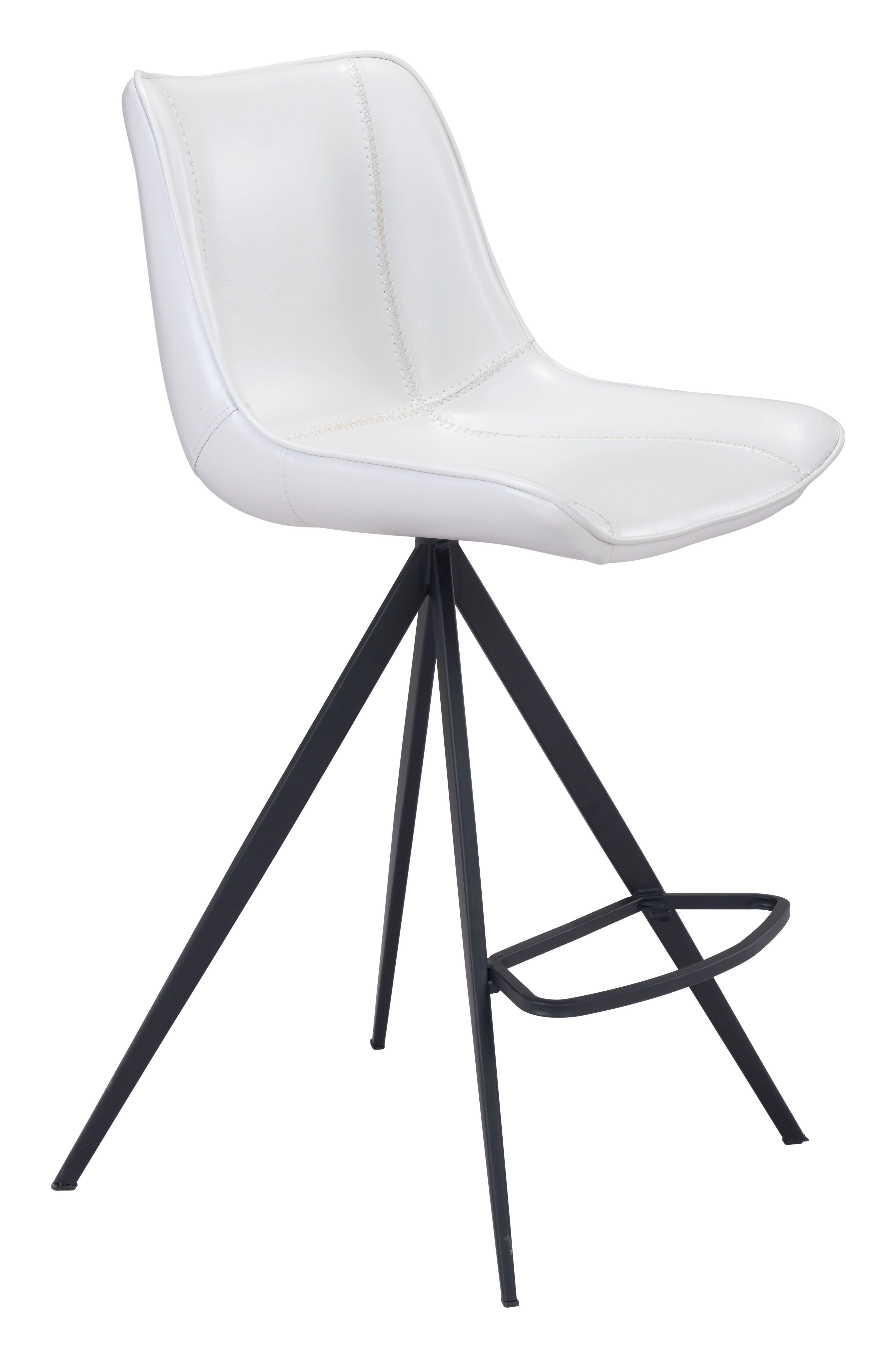 Zuo Modern Aki Counter Stool in Black/White and Black - Set of 2