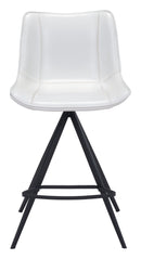 Zuo Modern Aki Counter Stool in Black/White and Black - Set of 2
