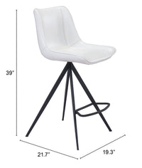 Zuo Modern Aki Counter Stool in Black/White and Black - Set of 2