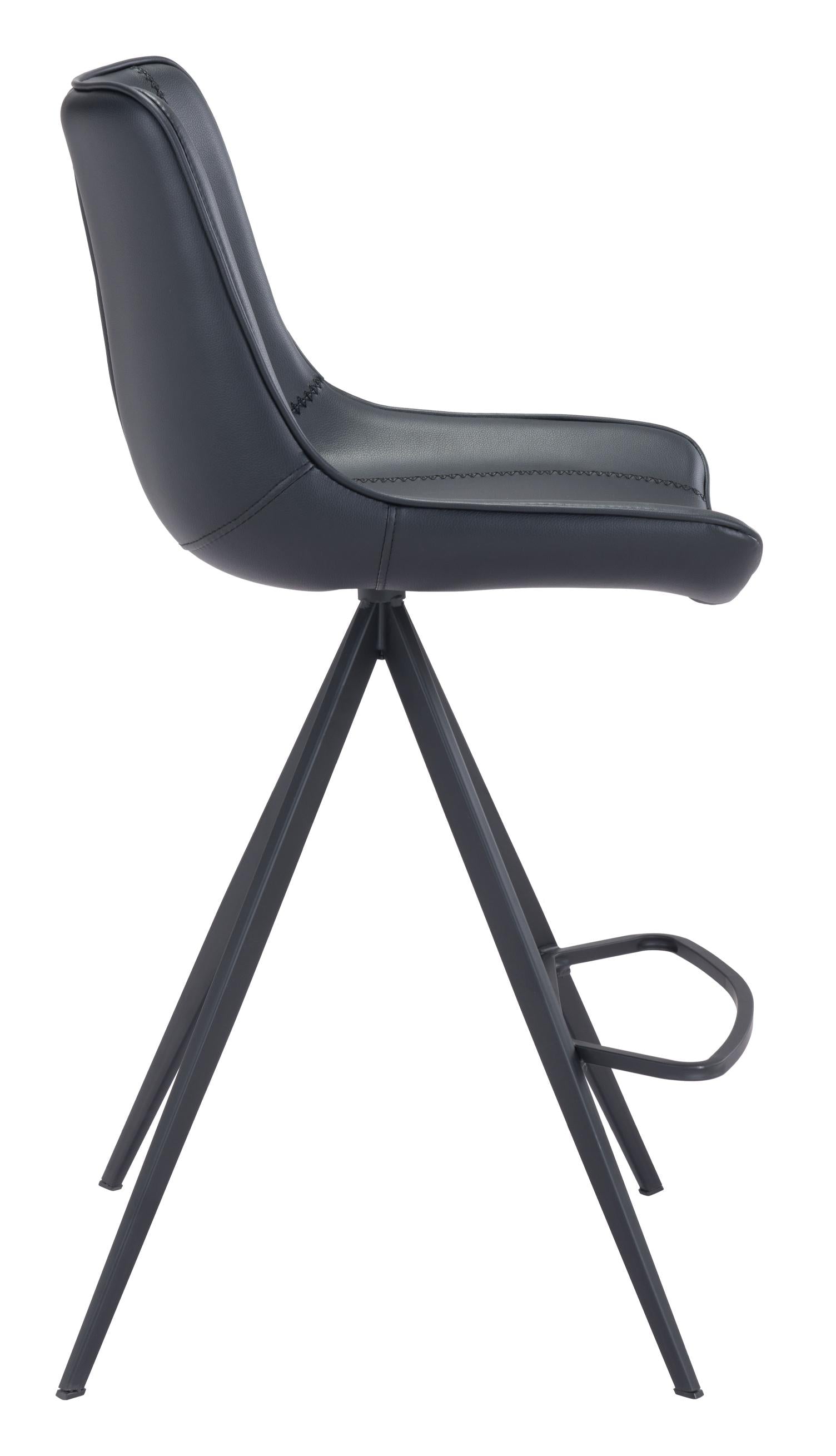 Zuo Modern Aki Counter Stool in Black/White and Black - Set of 2
