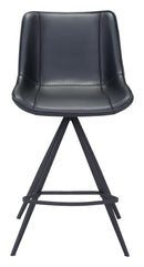 Zuo Modern Aki Counter Stool in Black/White and Black - Set of 2