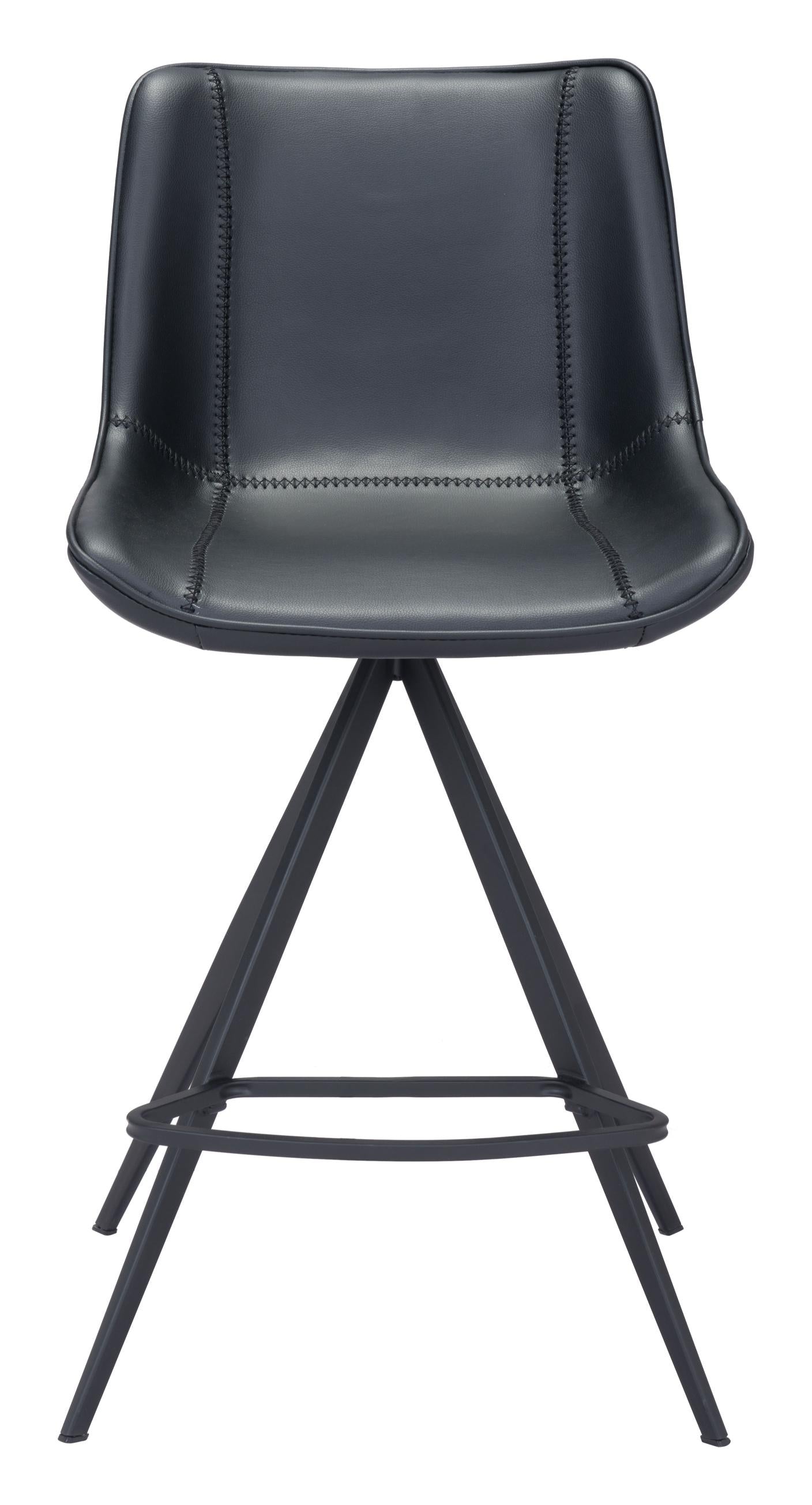 Zuo Modern Aki Counter Stool in Black/White and Black - Set of 2