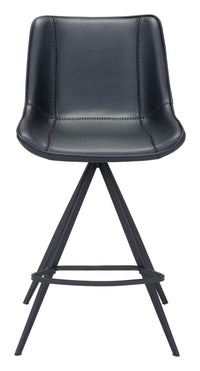 Zuo Modern Aki Counter Stool in Black/White and Black - Set of 2