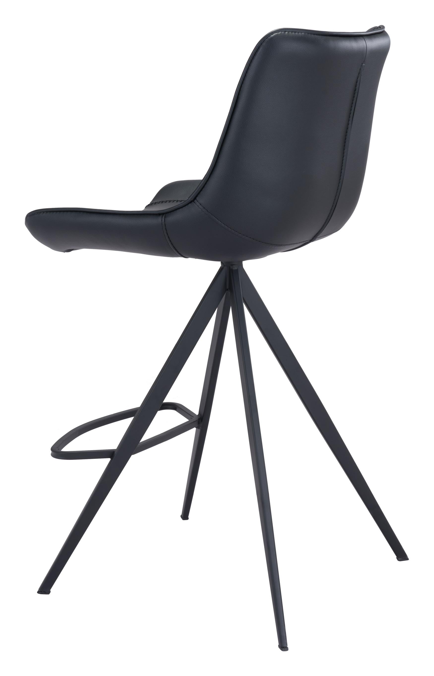 Zuo Modern Aki Counter Stool in Black/White and Black - Set of 2