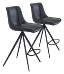 Zuo Modern Aki Counter Stool in Black/White and Black - Set of 2