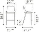 Zuo Modern Magnus Counter Stool - Set of 2