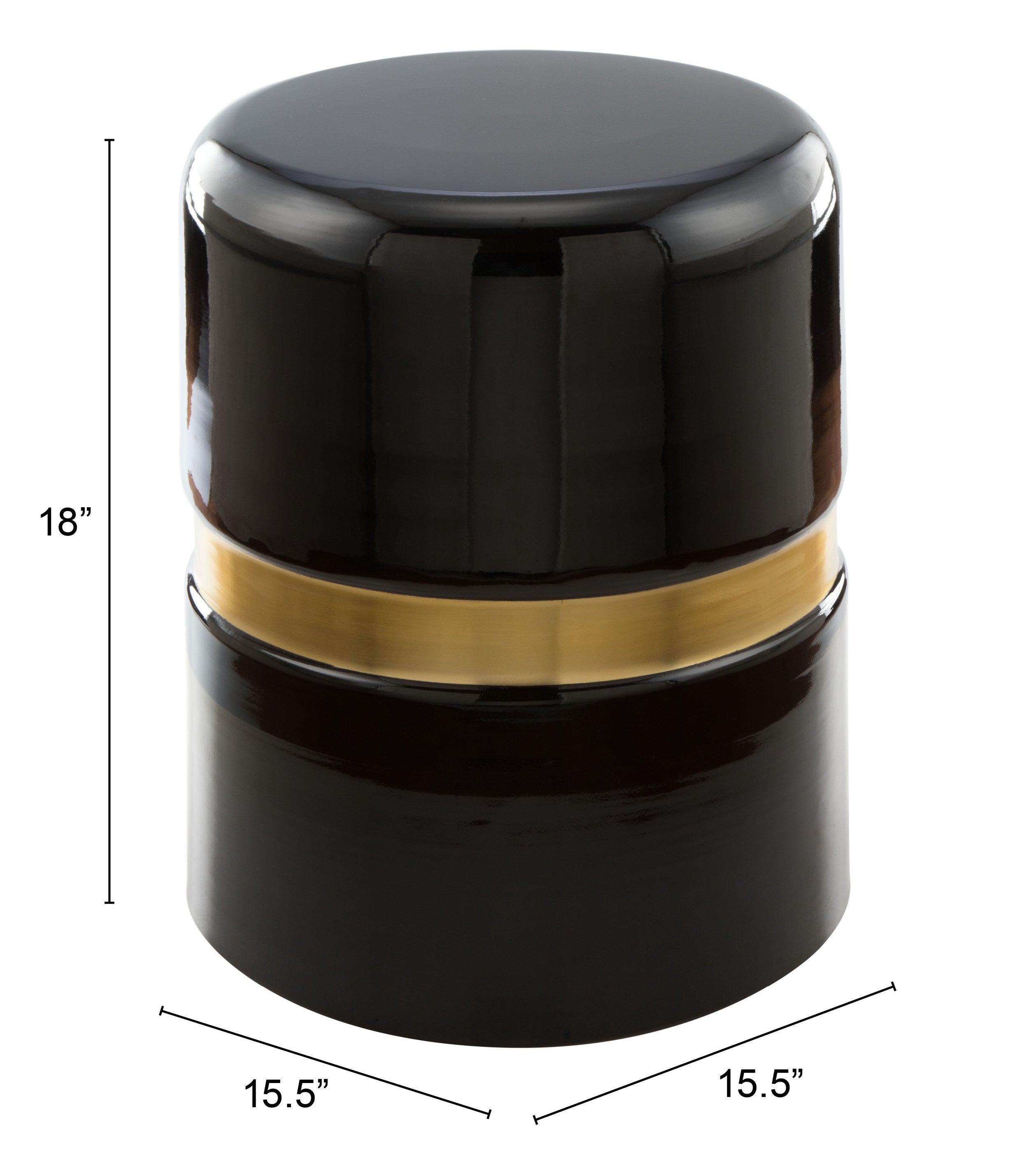 Zuo Modern Density Side Table Black and Gold