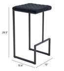 Zuo Modern Element Barstool in Black/Gray