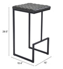 Zuo Modern Element Barstool in Black/Gray