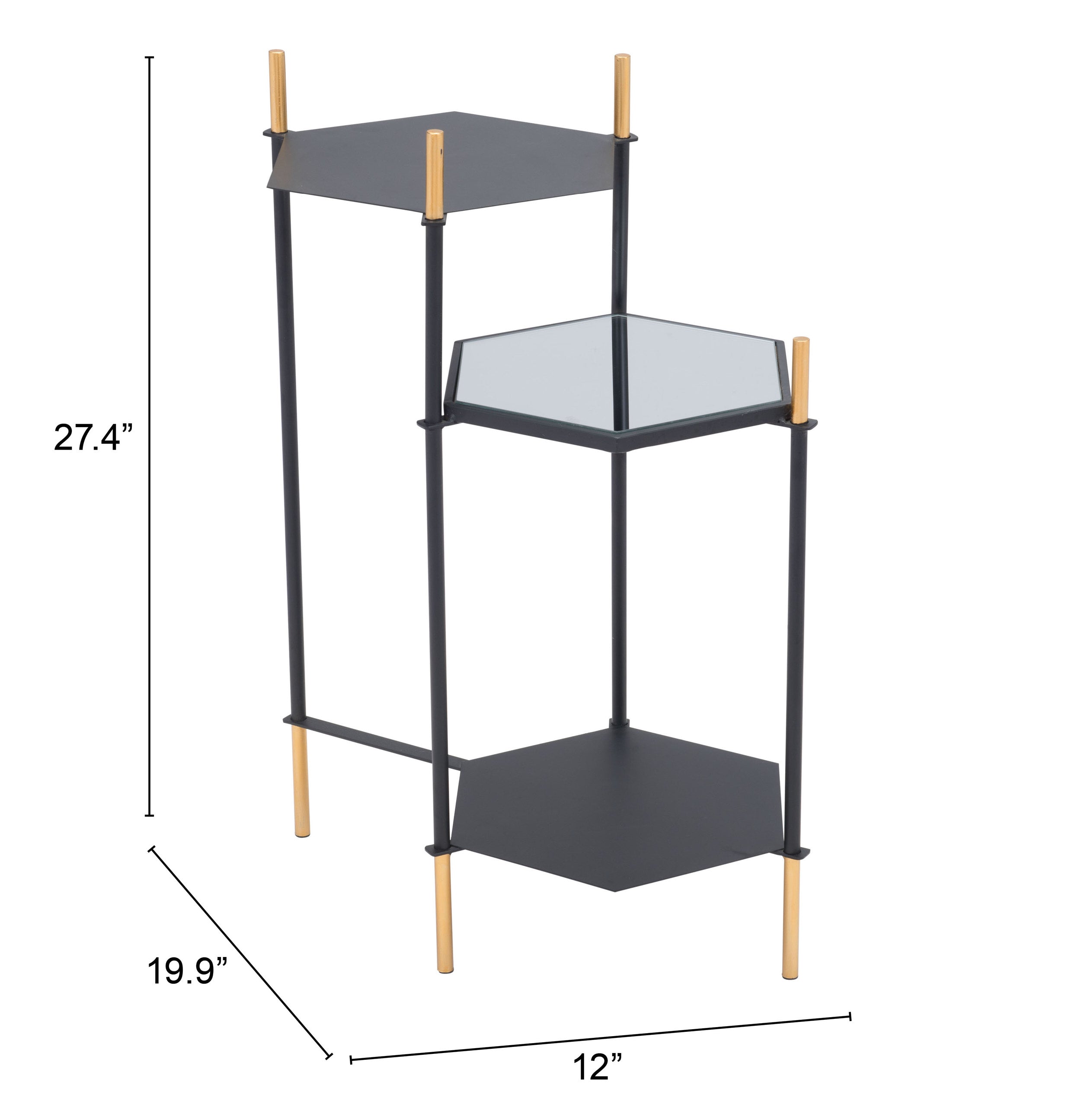 Zuo Modern William Side Table Black and Gold