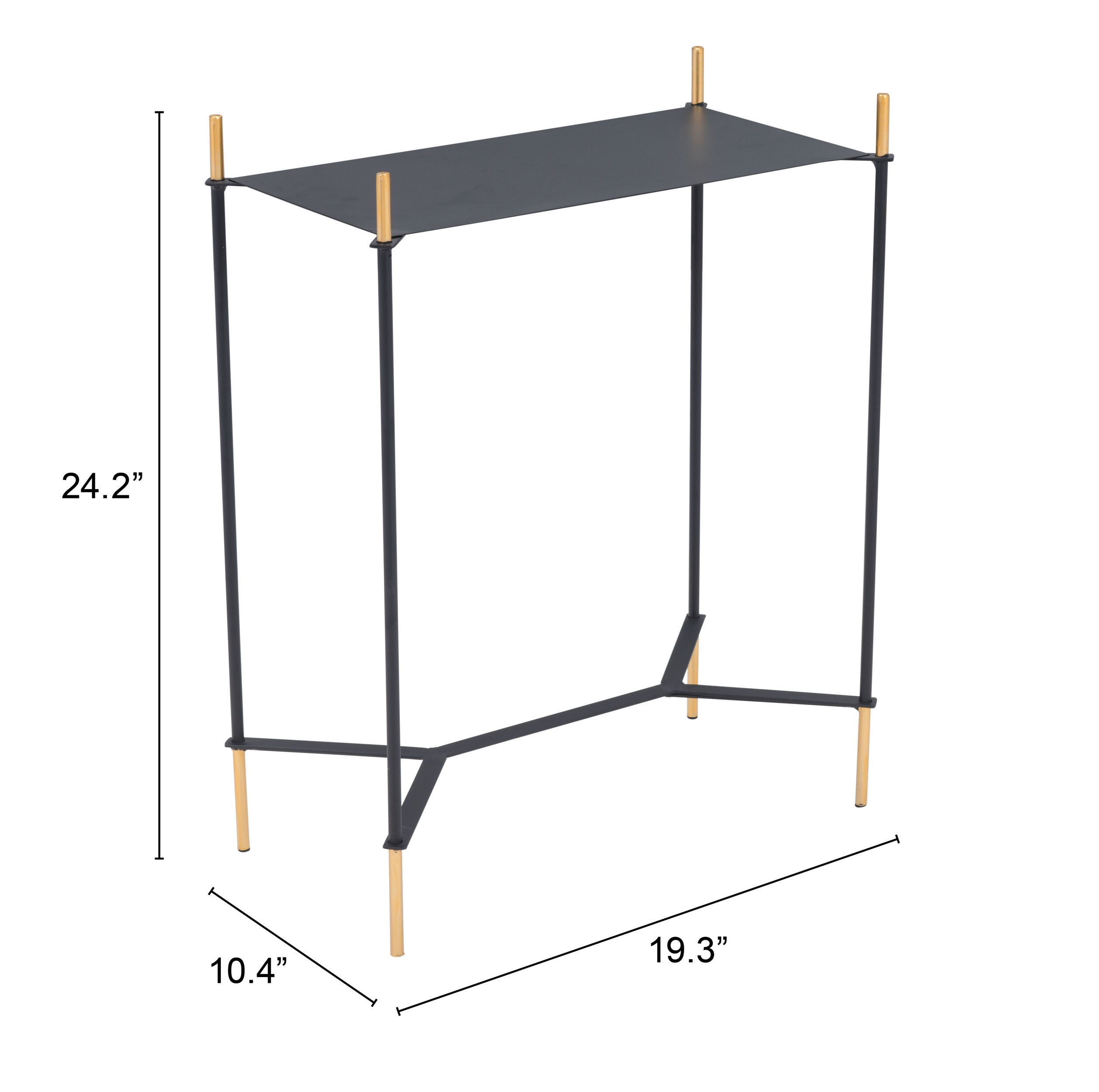 Zuo Modern Austin Side Table Black and Gold