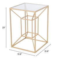 Zuo Modern Canyon Side Table Gold