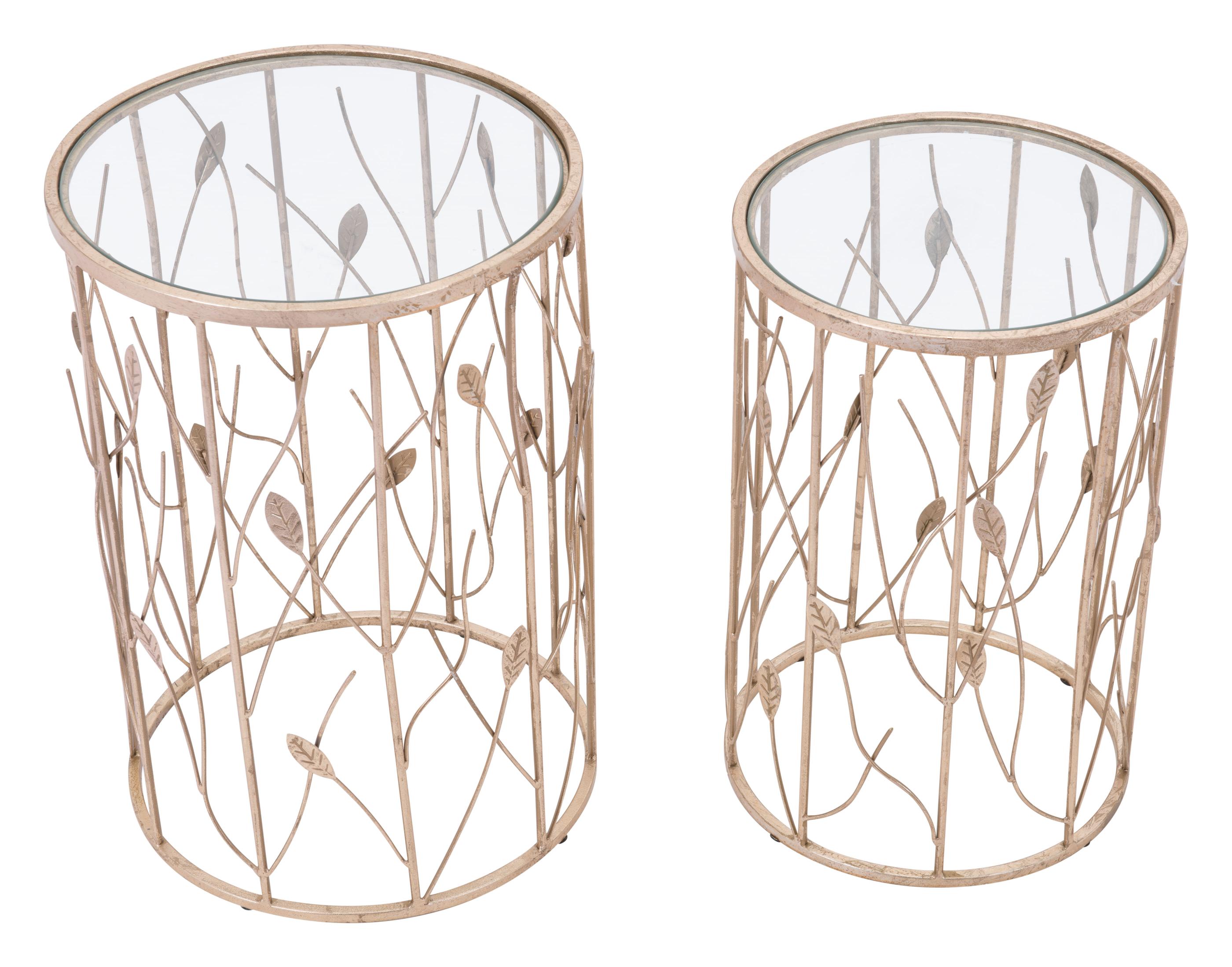 Zuo Modern Sage Side Table Set Gold - Set of 2