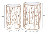 Zuo Modern Sage Side Table Set Gold - Set of 2
