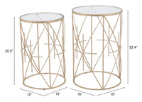 Zuo Modern Hadrian Side Table Set in Gold - Set of 2