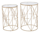 Zuo Modern Hadrian Side Table Set in Gold - Set of 2