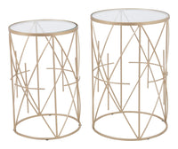 Zuo Modern Hadrian Side Table Set in Gold - Set of 2