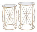 Zuo Modern Hadrian Side Table Set in Gold - Set of 2