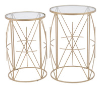 Zuo Modern Hadrian Side Table Set in Gold - Set of 2