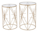 Zuo Modern Hadrian Side Table Set in Gold - Set of 2
