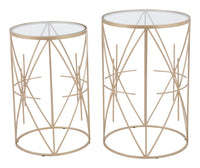 Zuo Modern Hadrian Side Table Set in Gold - Set of 2