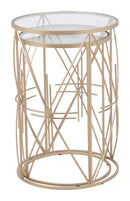 Zuo Modern Hadrian Side Table Set in Gold - Set of 2