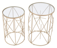 Zuo Modern Hadrian Side Table Set in Gold - Set of 2