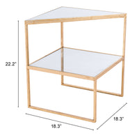 Zuo Modern Planes Side Table Gold