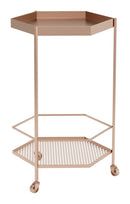 Zuo Modern Hex Bar Cart in Copper