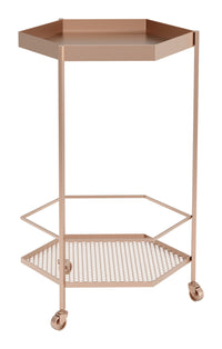 Zuo Modern Hex Bar Cart in Copper