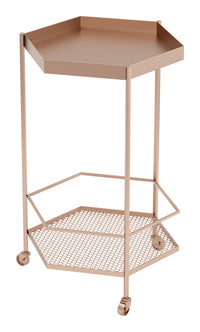 Zuo Modern Hex Bar Cart in Copper