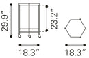 Zuo Modern Hex Bar Cart in Copper