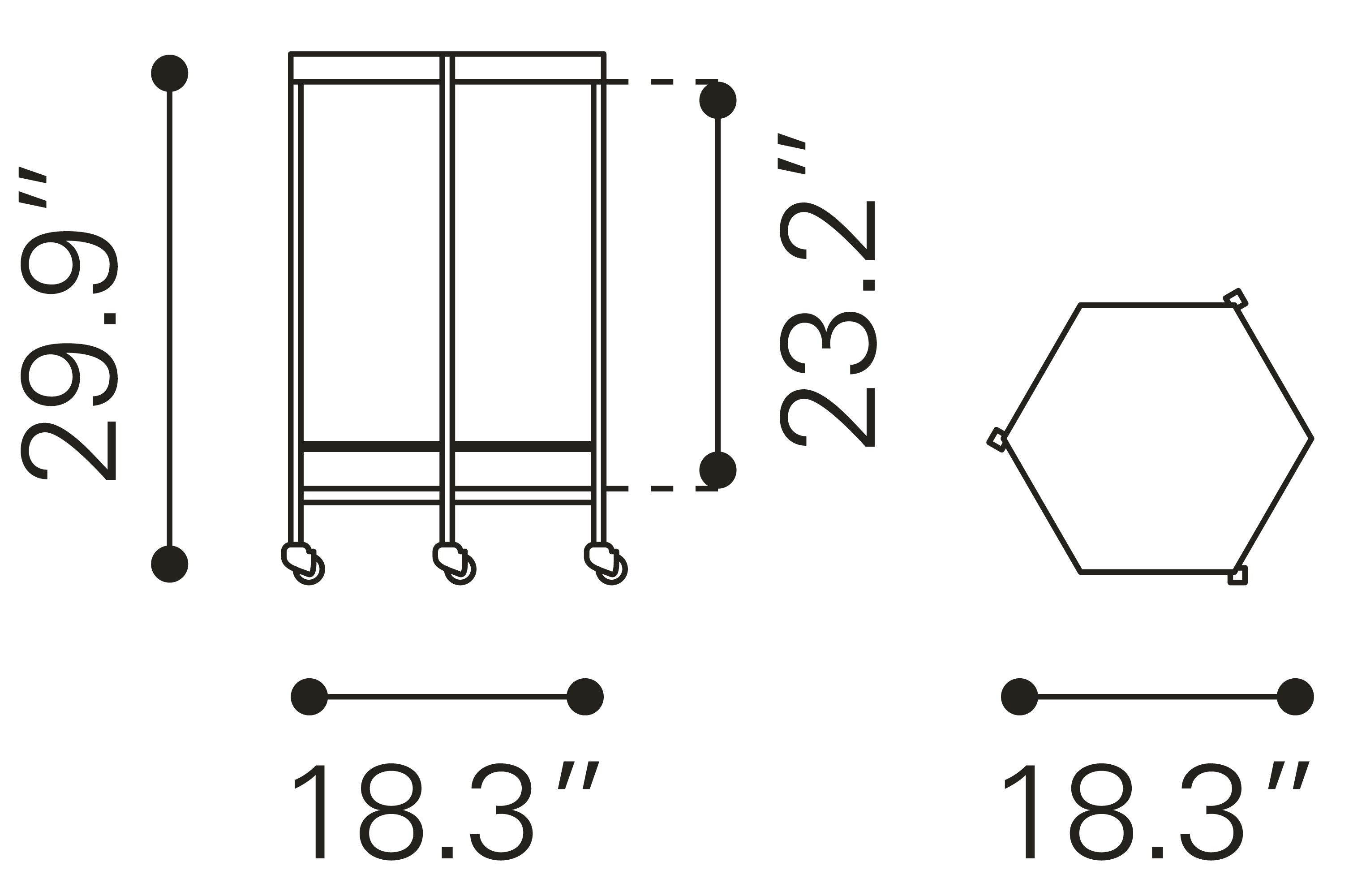 Zuo Modern Hex Bar Cart in Copper