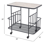 Zuo Modern Argus Bar Cart in Black