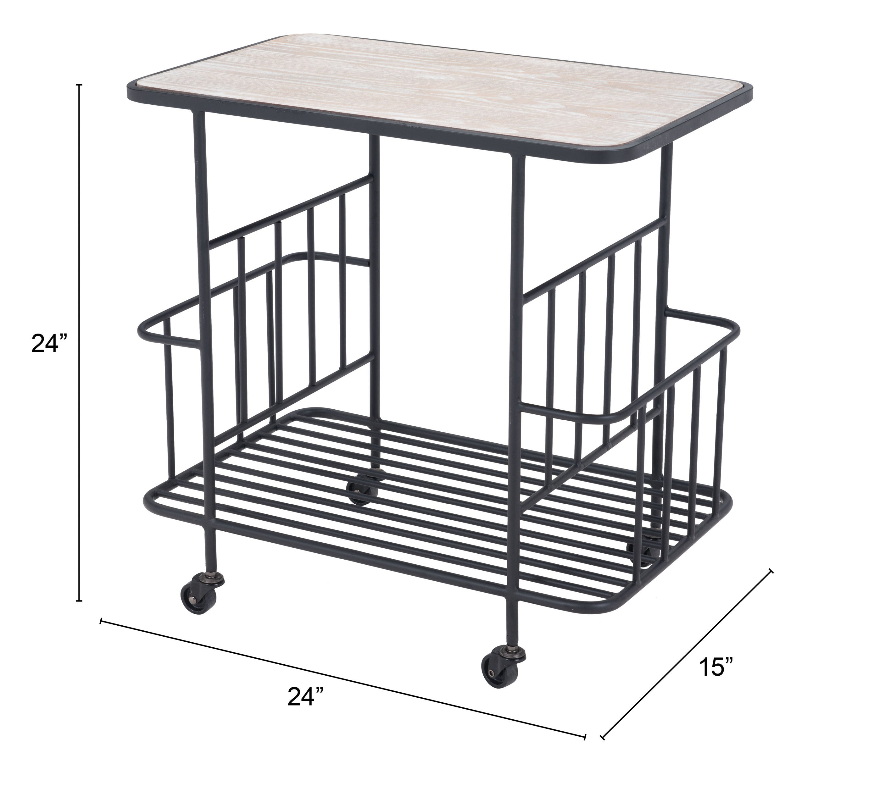 Zuo Modern Argus Bar Cart in Black
