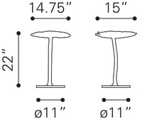 Zuo Modern Lily Side Table Gold