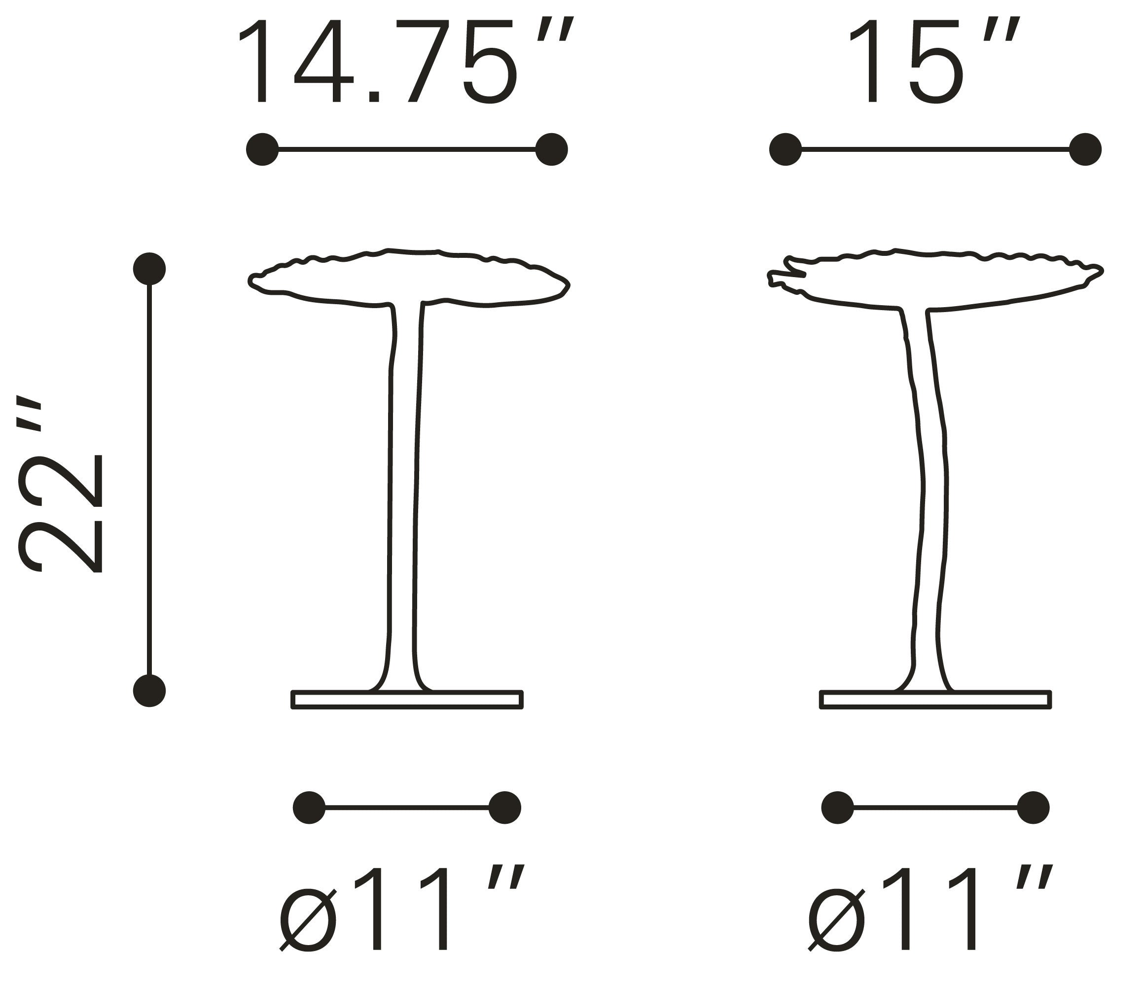 Zuo Modern Lily Side Table Gold