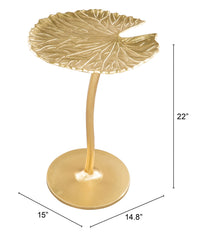 Zuo Modern Lily Side Table Gold