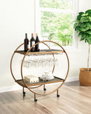 Zuo Modern Arc Bar Cart in Brass and Black
