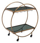 Zuo Modern Arc Bar Cart in Brass and Black
