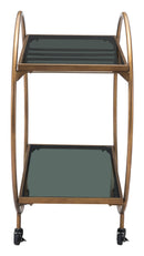 Zuo Modern Arc Bar Cart in Brass and Black