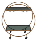 Zuo Modern Arc Bar Cart in Brass and Black