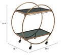 Zuo Modern Arc Bar Cart in Brass and Black