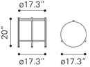Zuo Modern Haru Side Table White and Gold