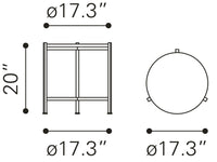 Zuo Modern Haru Side Table White and Gold